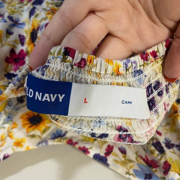 Old Navy Colorful Sunflower Ruffled Tiered Cami Sundress with Pockets  Sz L - Picture 9 of 15